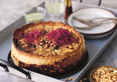 Chévre – och basilikapaj